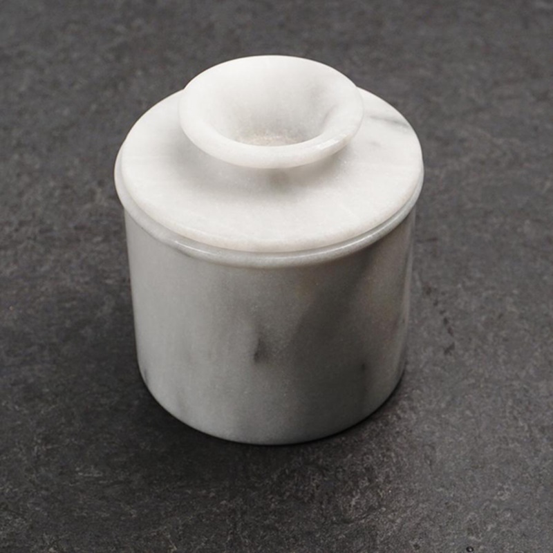 RSVP White Marble Butter Pot