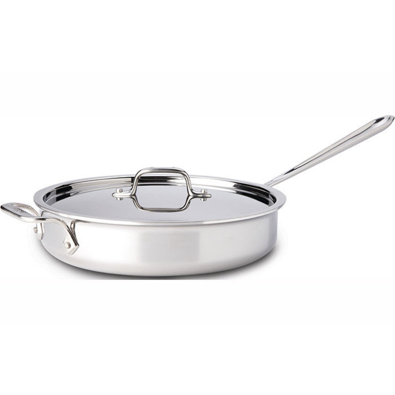 All-Clad D3 Stainless Steel 3-Ply Bonded Saut Pan with Lid