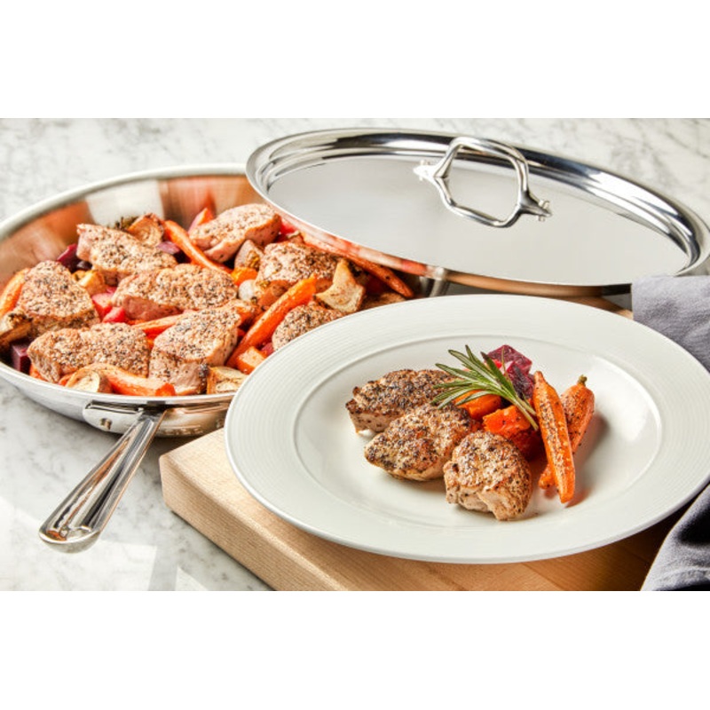 All-Clad D3 Stainless Steel Frying Pan with Lid