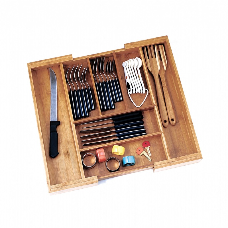 Lipper International  Bamboo Expandable Flatware Organizer