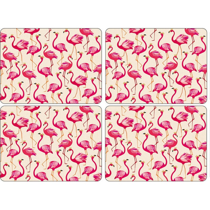 Sara Miller London for Pimpernel Flamingo Large Placemats Set of 4