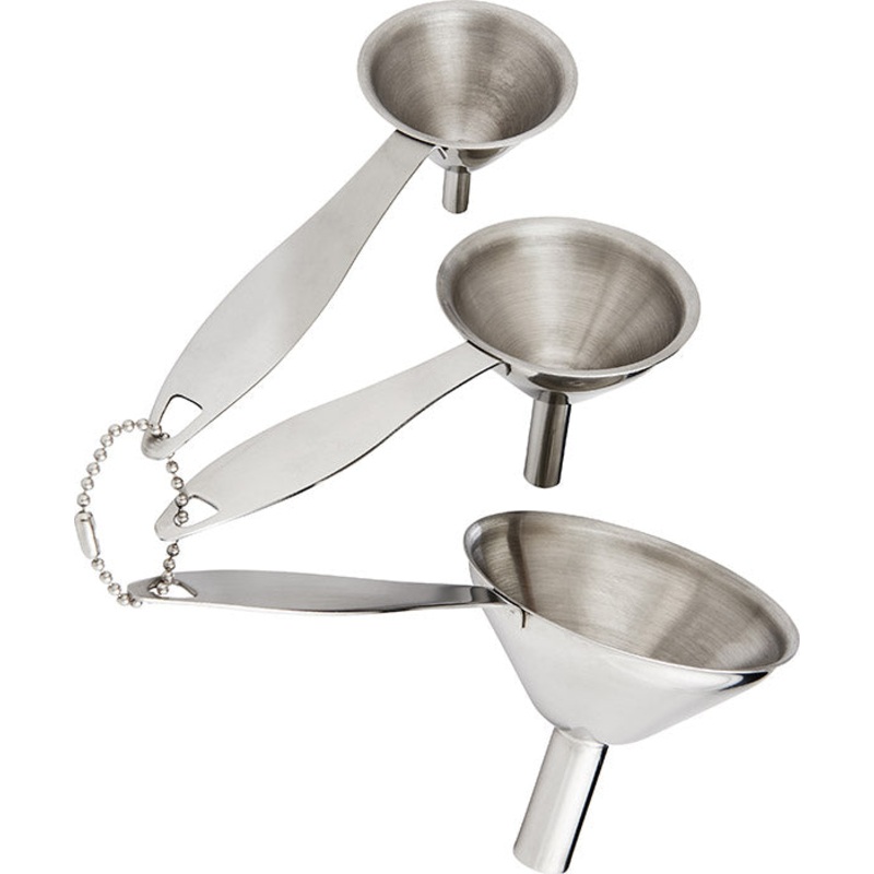 Set of 3 Stainless Steel Condiment Funnels