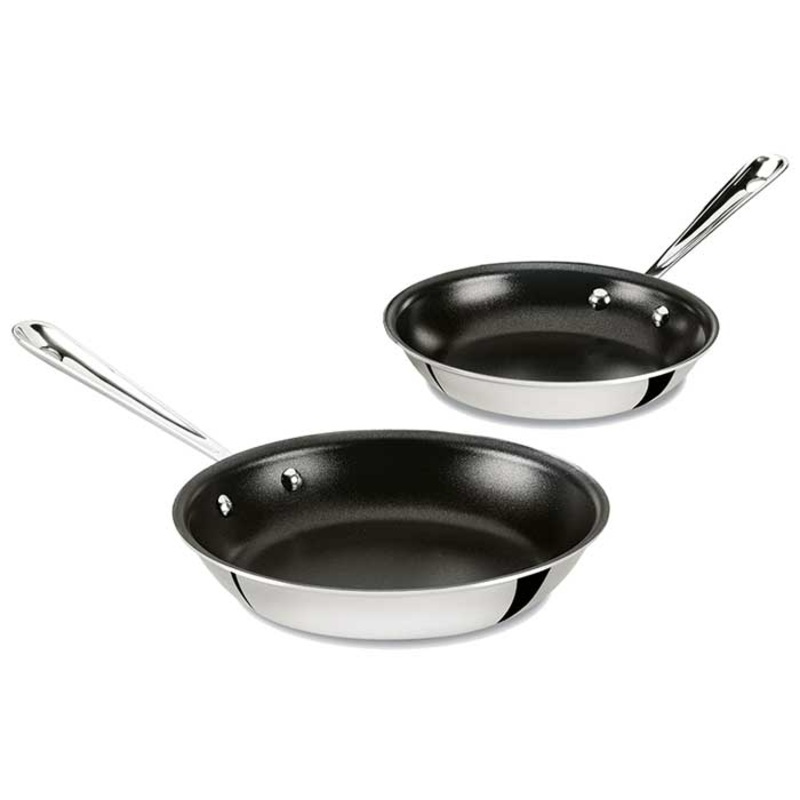 All-Clad D3 Stainless 3-Ply Bonded 8" & 10" Nonstick Frying Pan Set