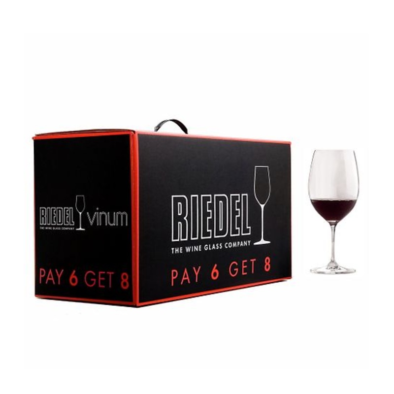 Riedel Pay 6 Get 8 Vinum Bordeaux Wine Glasses