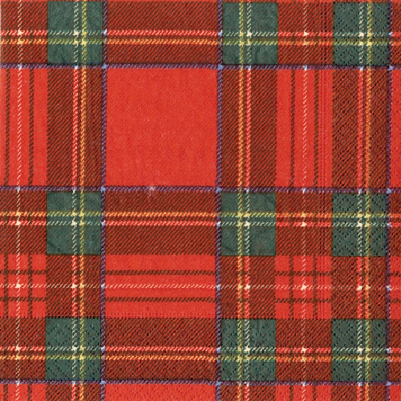 Royal Plaid Paper Beverage Napkins