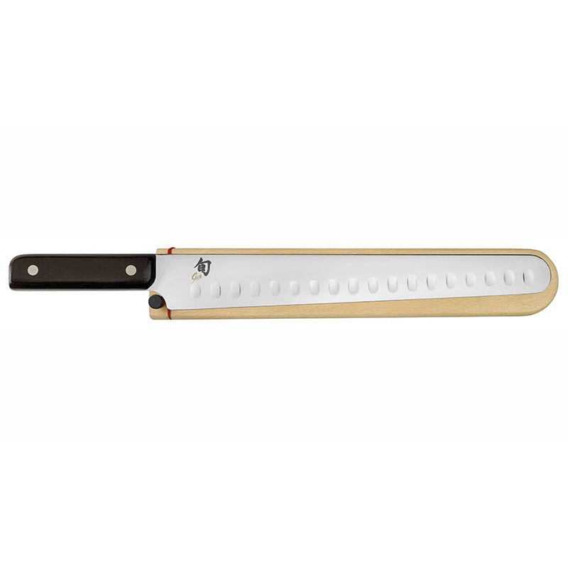 Shun Classic 12" Hollow Ground Brisket Knife with Wooden Saya