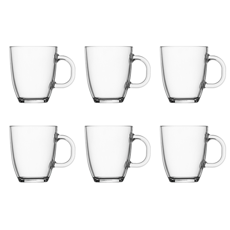 Bodum Set of 6 Bistro 10 oz Glass Coffee Mugs