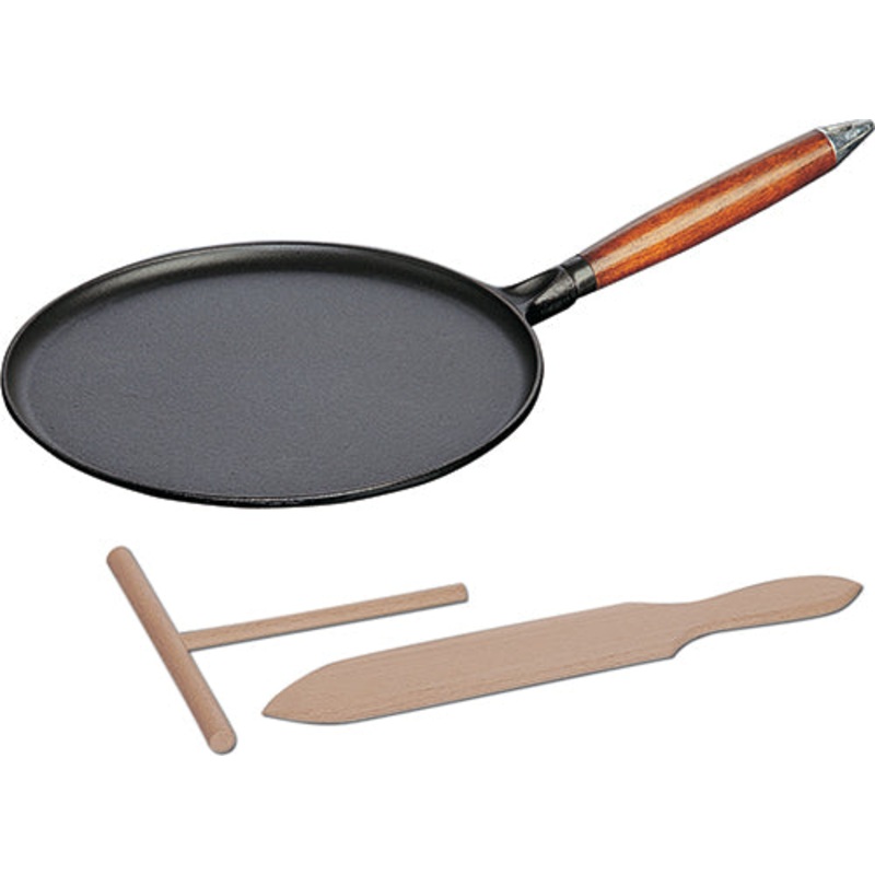 Staub Cast Iron Crepe Pan with Spreader & Spatual