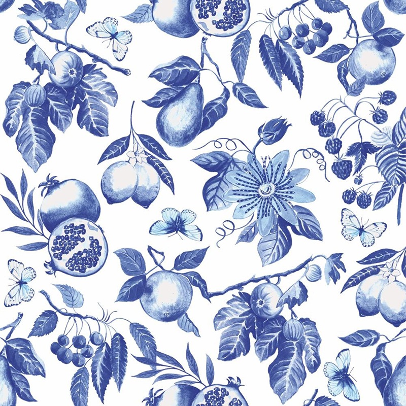 Blue Toile Paper Beverage Napkins