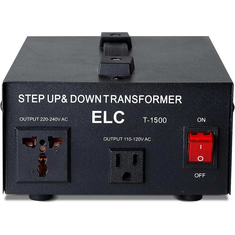 ELC T-1500 Voltage Converter Transformer - Step Up/Down - 110v to 220v / 220v to 110v Power Converter - Circuit Breaker Protection, CE Certified [3-Years Warranty]