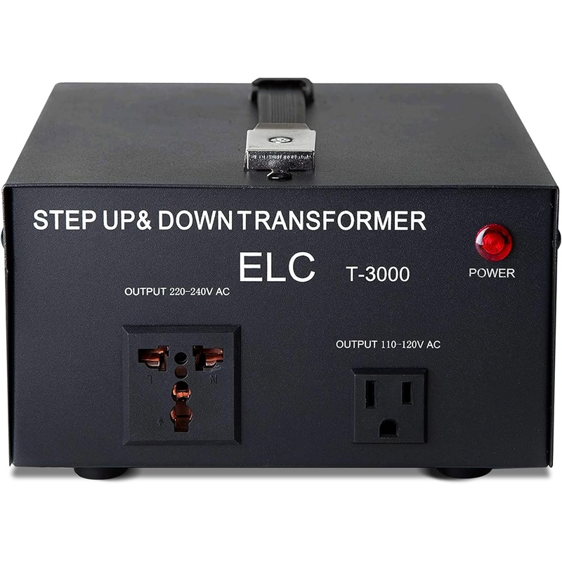 ELC T-3000 Voltage Converter Transformer - Step Up/Down - 110v to 220v / 220v to 110v Power Converter - Circuit Breaker Protection, CE Certified [3-Years Warranty]