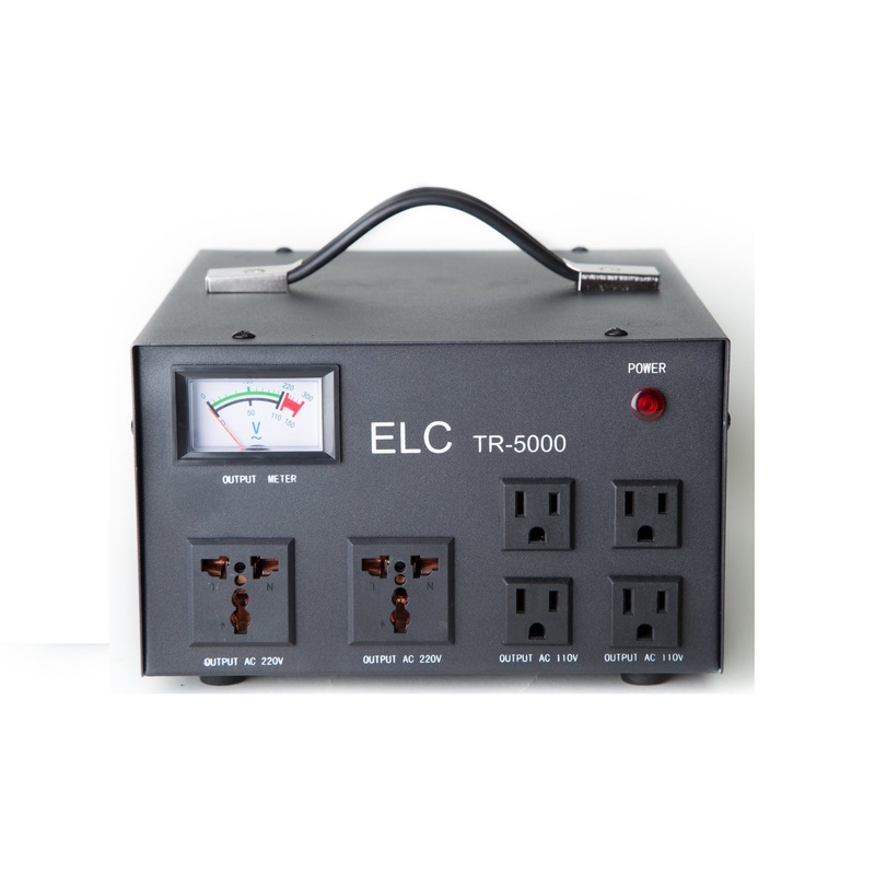 ELC TR-5000 5000 Watt Voltage Regulator with Transformer - Step Up/Down - 110V/220V - Circuit Breaker Protection