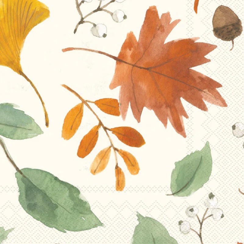 Harvest Leaves Allover Paper Beverage Napkins