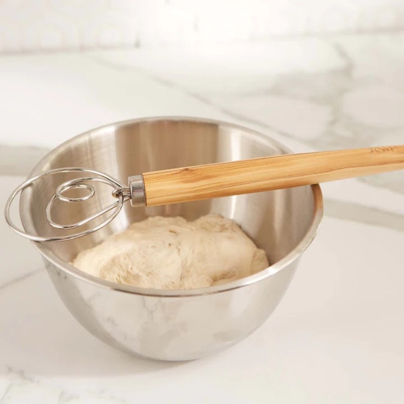 RSVP Olivewood Swedish Dough Whisk