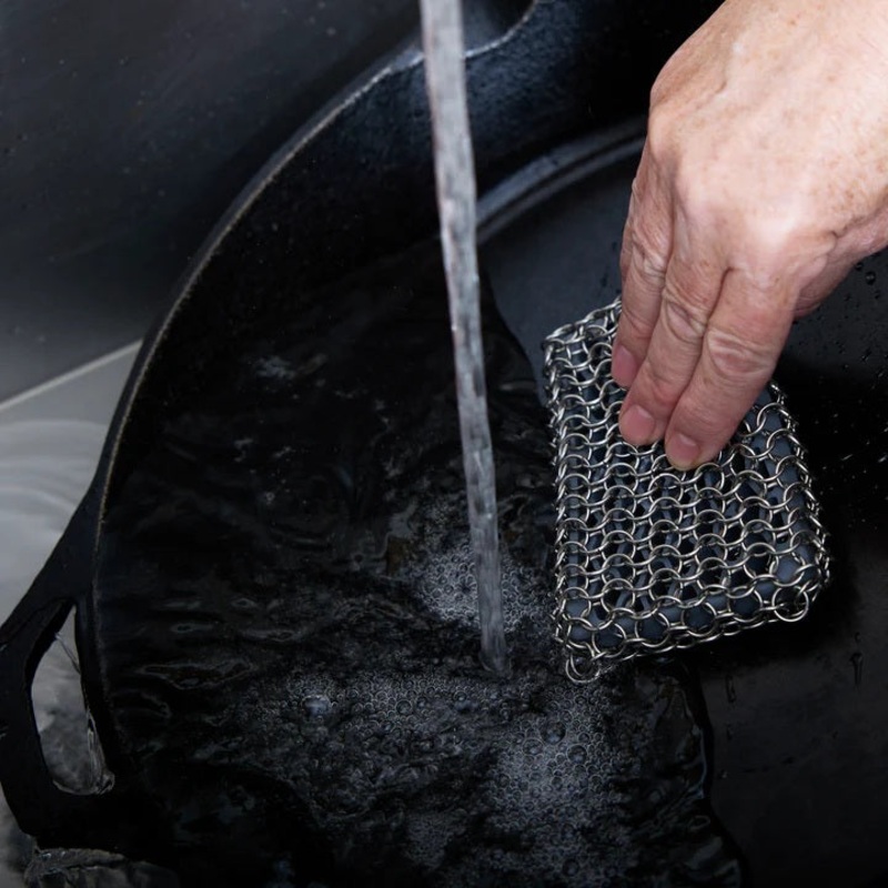 RSVP Stainless Steel Chain Cast Iron Scrubber