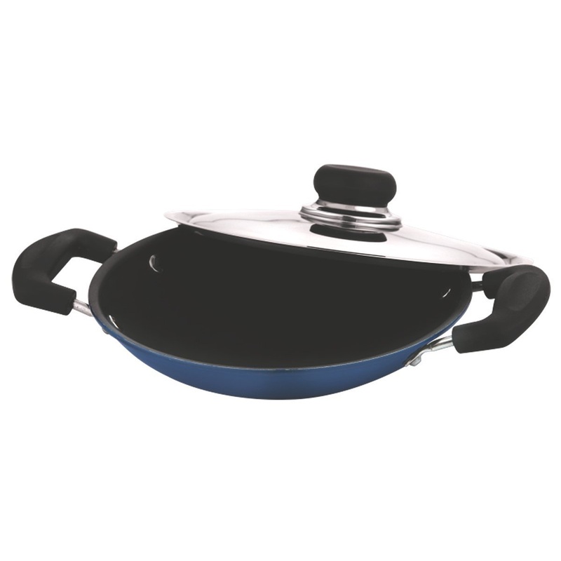 Vinod Appachetty Non Stick Appam Pan with Steel Lid, 215mm