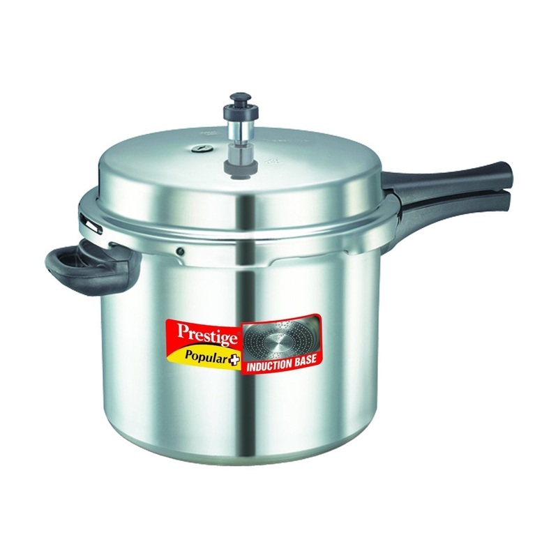 Prestige Popular Plus 10 Liter Aluminum Pressure Cooker, Induction Base