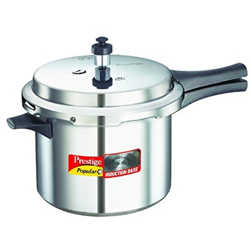 Prestige Popular Plus 5 Liter Aluminum Pressure Cooker, Induction Base