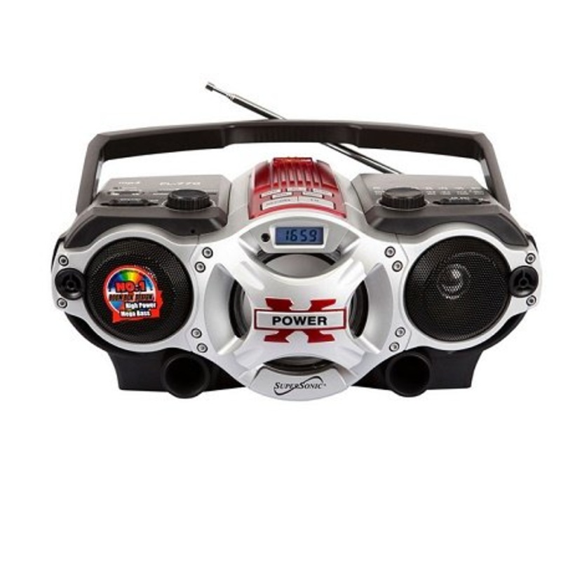 Supersonic SC-1395 Portable MP3 Speaker with USB/SD/AUX Inputs and AM/FM Radio