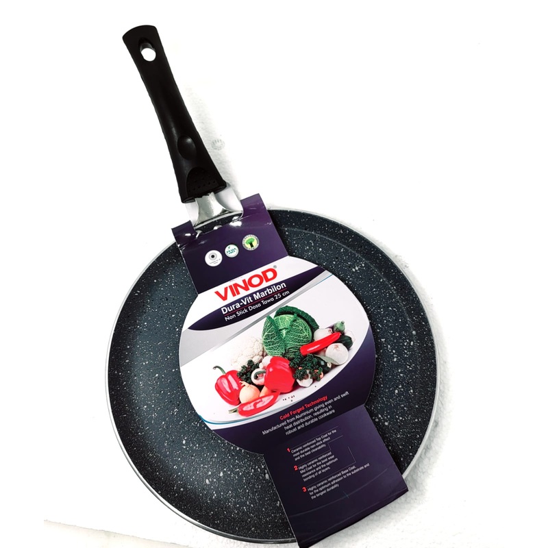 Vinod Non-Stick 250mm Dosa Tawa/Griddle, 10" Dura Vit Marbilon