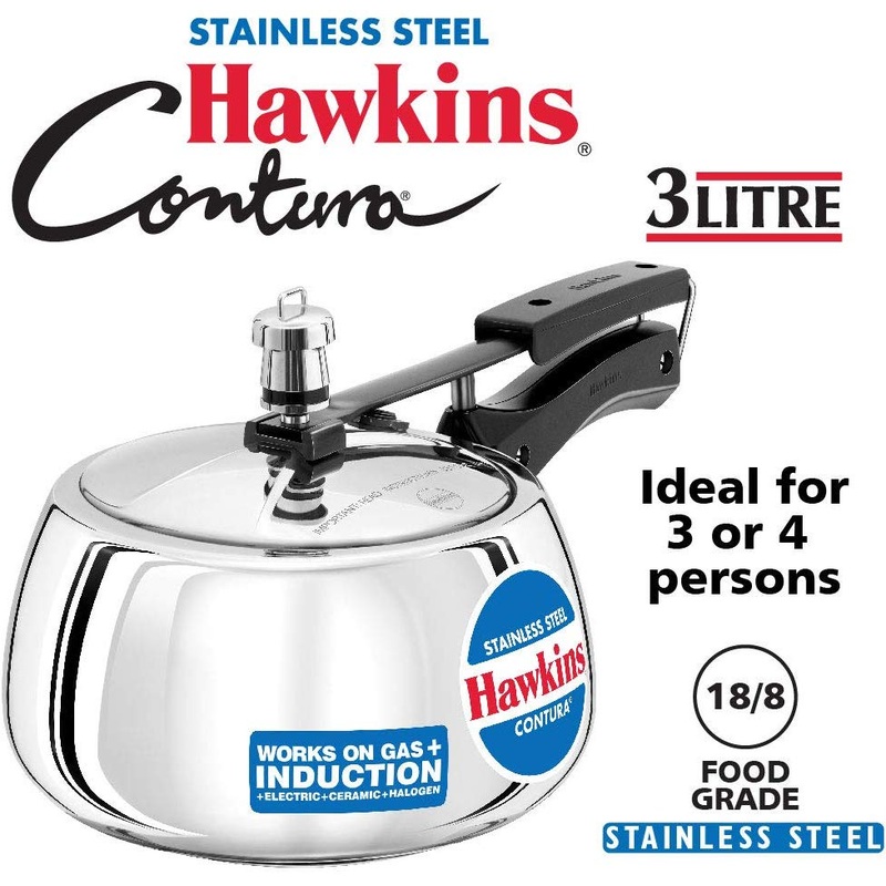 Hawkins SSC30 Stainless Steel Contura Pressure Cooker 3 Liter