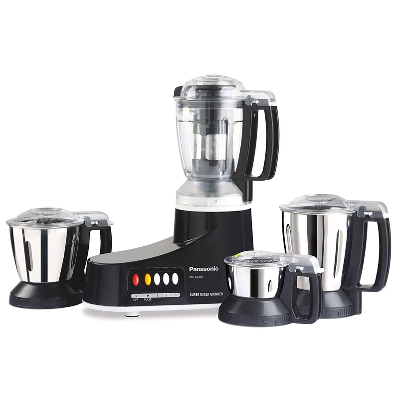Panasonic MX-AC555 550-Watt Super Mixer Grinder with 4 Jars (Black) 220 v