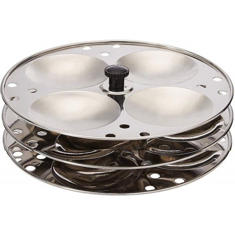 TABAKH 3-Rack Stainless Steel Idli Stand, Makes 12 Idlys