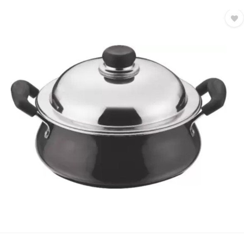 Vinod Black Pearl Hard Anodised Handi with Lid 3.8 Liters Small (Induction Bottom)