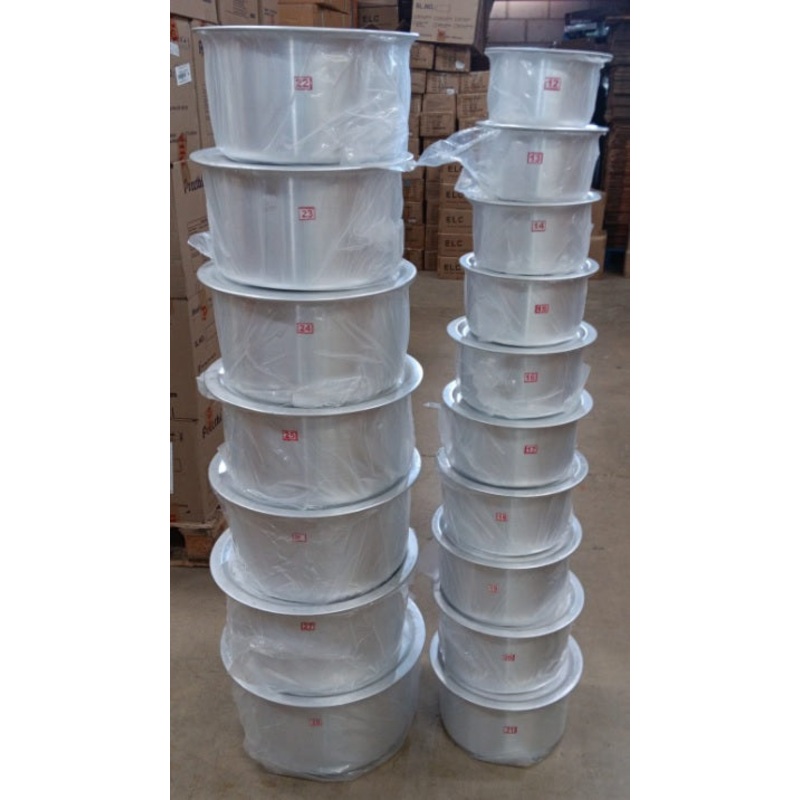 Aluminum Cooking Pots w/ Lids 17 Pcs Set, Size: 12" to 28" Store Pickup Only