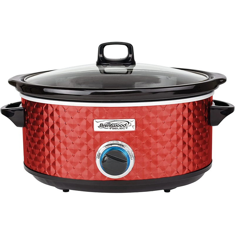 Brentwood Select SC-157R Slow Cooker, 7 Quart, Red 110v