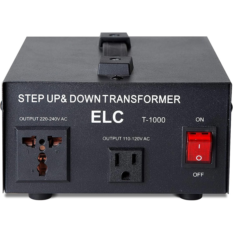 ELC T-1000 Voltage Converter Transformer - Step Up/Down - 110v to 220v / 220v to 110v Power Converter - Circuit Breaker Protection, CE Certified [3-Years Warranty]