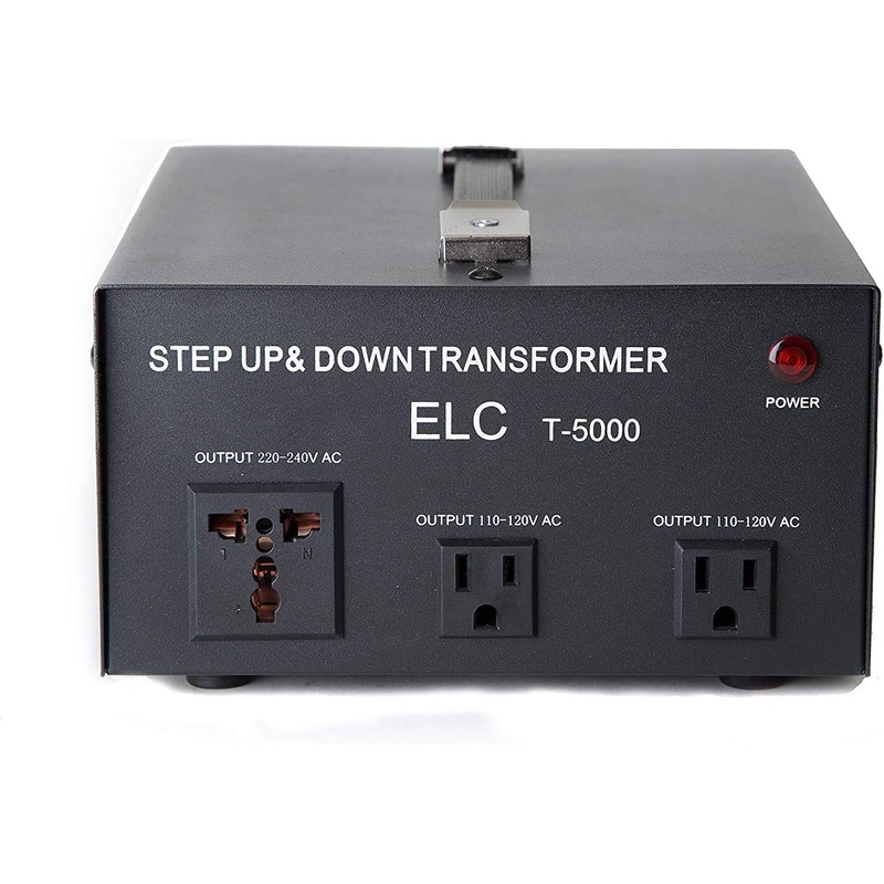 ELC T-5000 Voltage Converter Transformer - Step Up/Down - 110v to 220v / 220v to 110v Power Converter - Circuit Breaker Protection, CE Certified [3-Years Warranty]