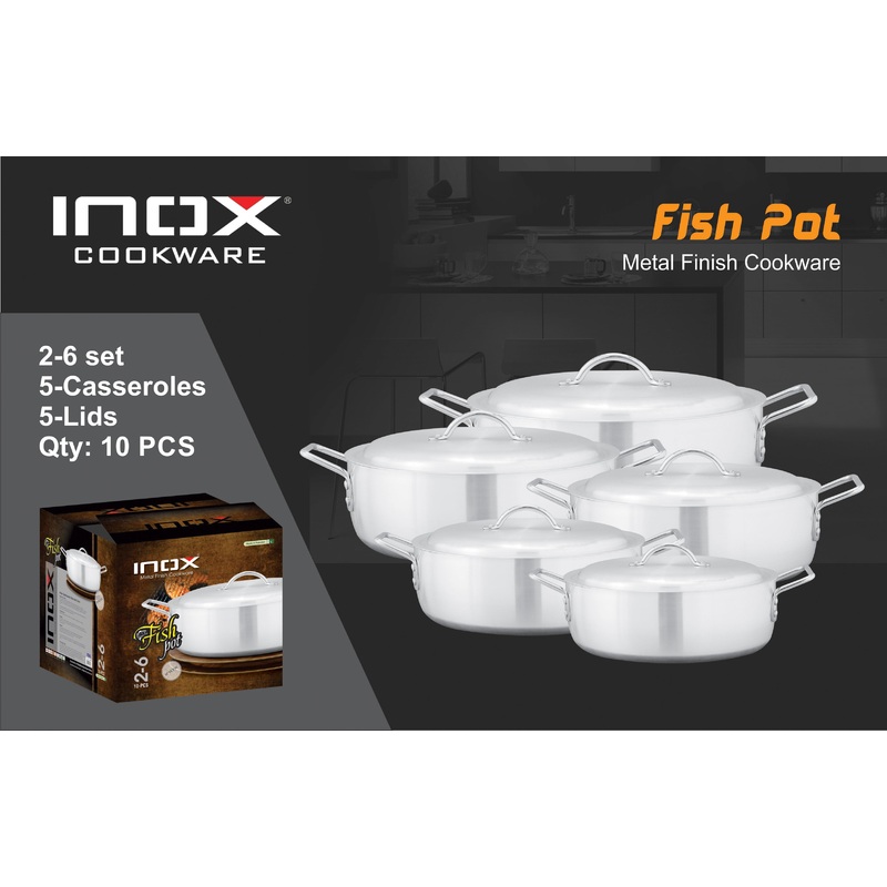 Inox Metal Finish Fish Pot
