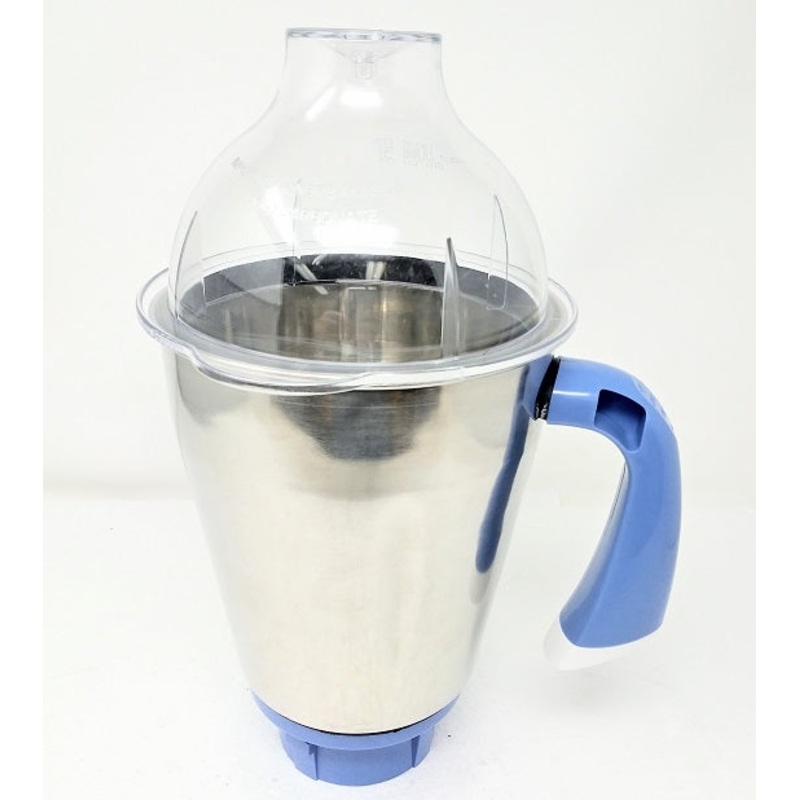 Preethi Blue Leaf Platinum Stainless Steel Jar - 1.7 Liter with Dome Lid