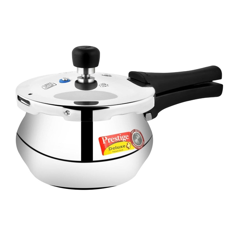 Prestige Deluxe Plus 2 Liter Aluminum Small Pressure Handi, Induction Base