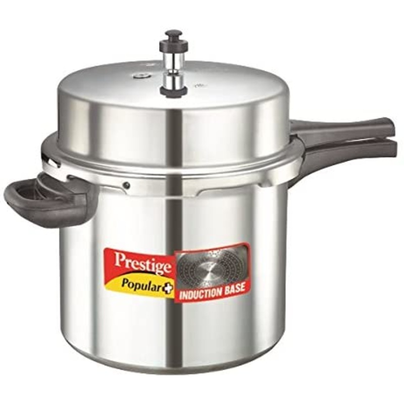 Prestige Popular Plus 12 Liter Aluminum Pressure Cooker, Induction Base