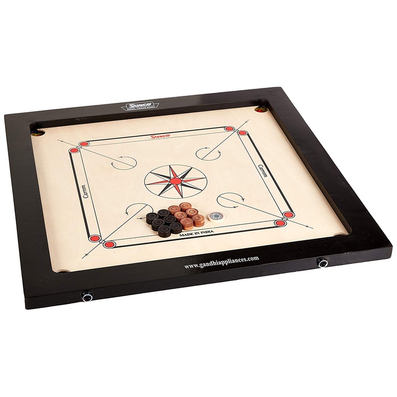 Surco Classic Kids Size Carrom Board with Coins, Striker & Powder, 4mm