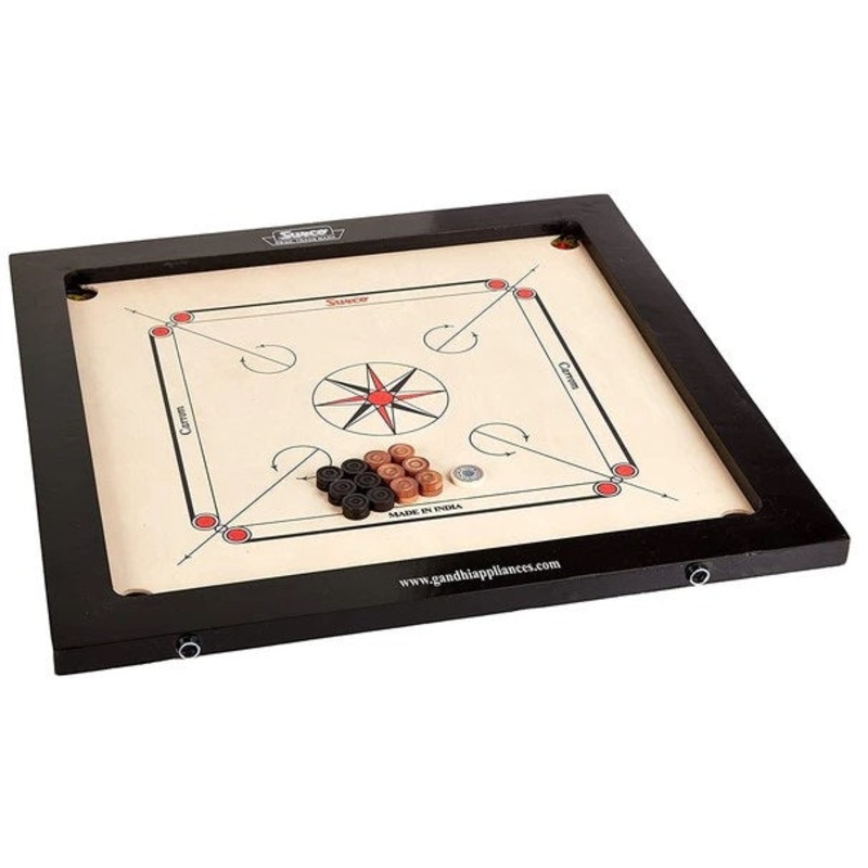 Surco Prime Carrom Board with Coins, Striker & Powder, 16mm