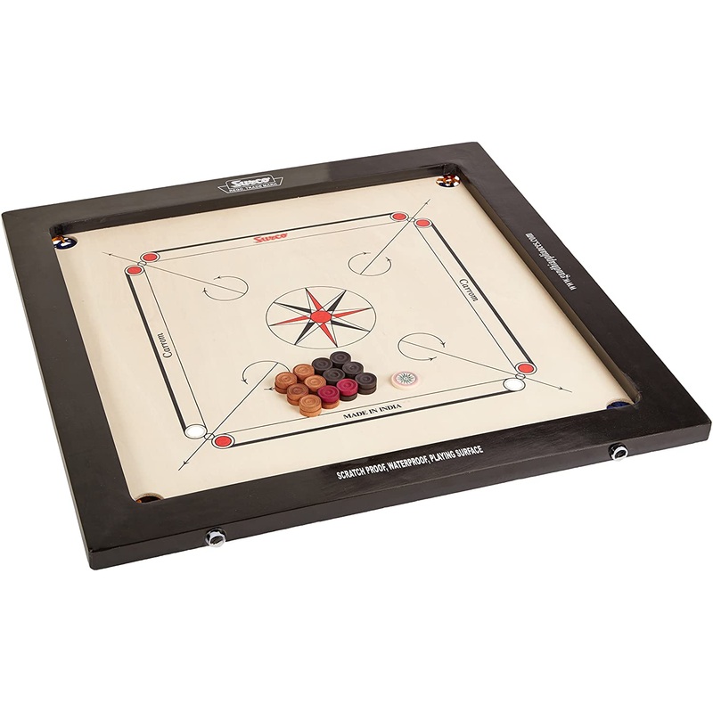 Surco Vintage Carrom Board with Coins, Striker & Powder, 8mm