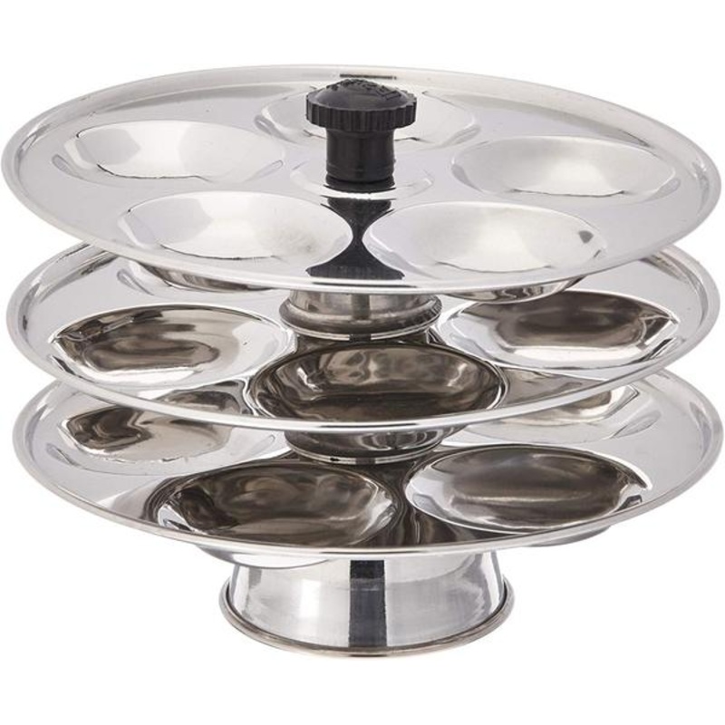 Tabakh 3-Rack Stainless Steel Baby Mini Idli Stand, Makes 15 Mini Idlys