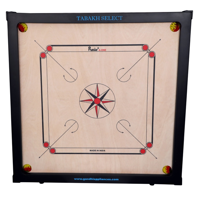 TABAKH Select 6mm Carrom Board with Coins, Striker & Powder by Precise