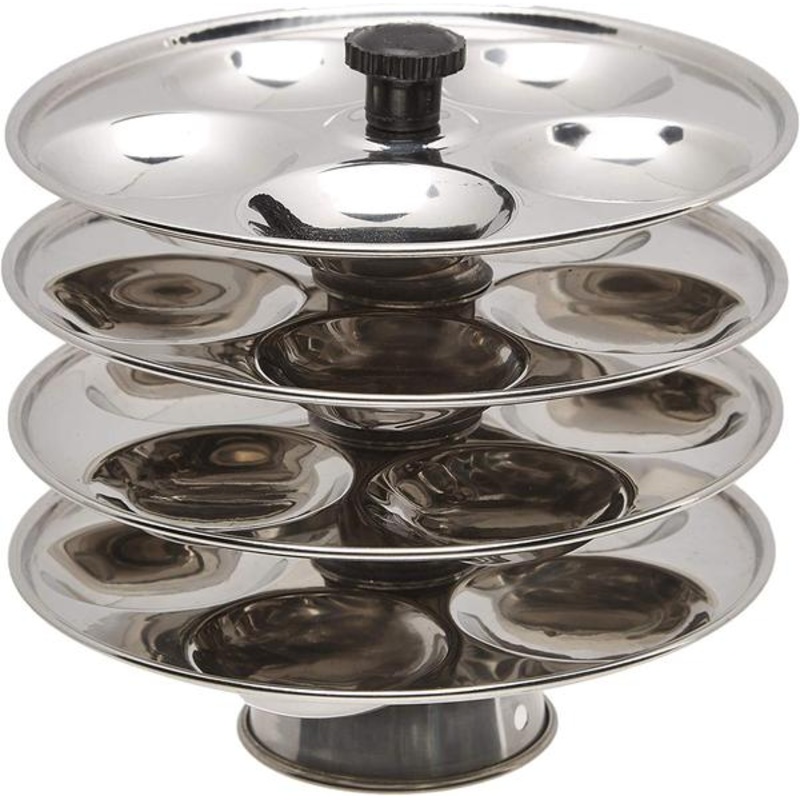 TABAKH Stainless Steel 4-Rack Baby Mini Idli Stand, Makes 20 Mini Idlys