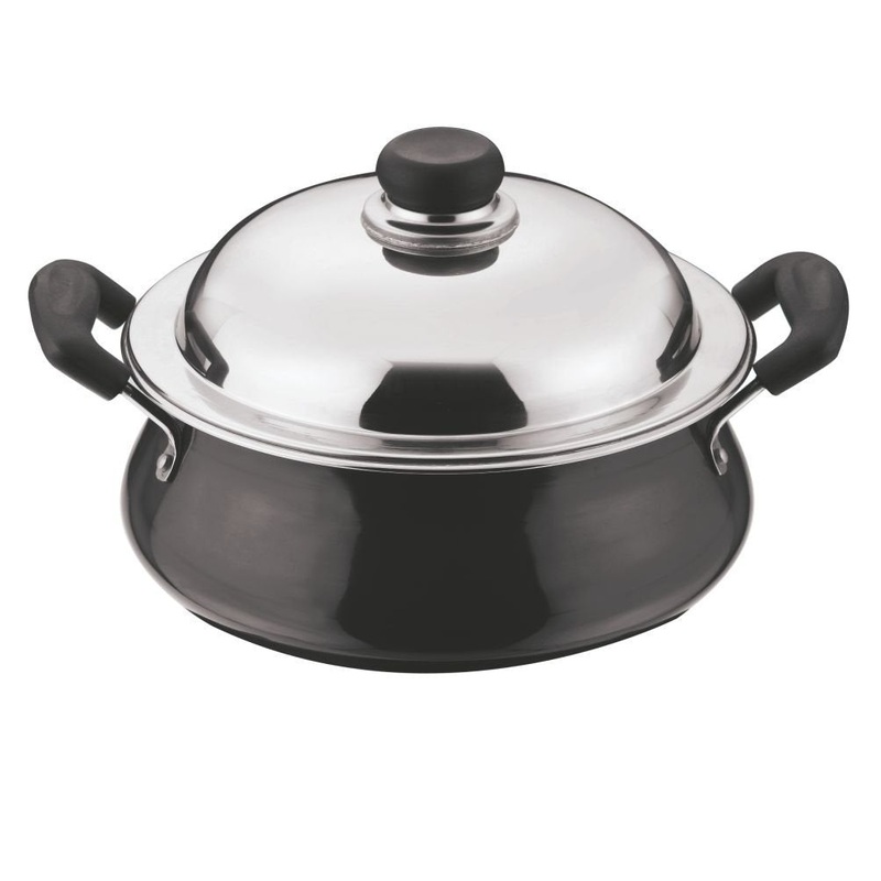 Vinod Black Pearl Hard Anodised Handi with Lid 6.5 Liters Large