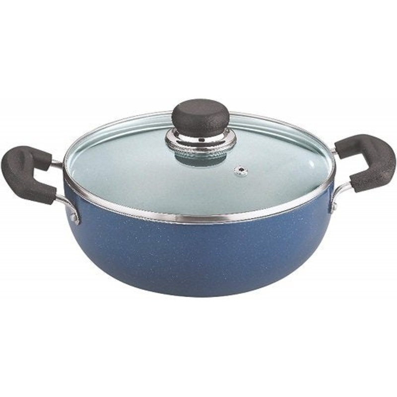 Vinod Non Stick Deep Kadai with Glass Lid 4.1 Liters
