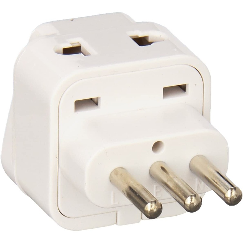 Ckitze BA-12AN Grounded Universal 2 in 1 Plug Adapter Type L for Italy, Uruguay and more - CE Certified