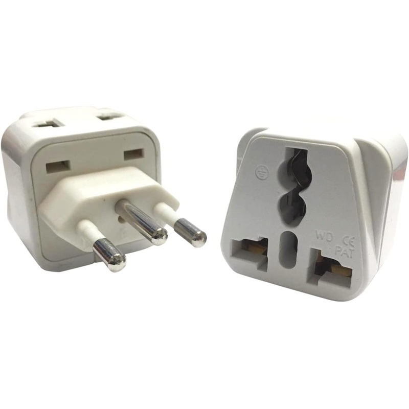 CKITZE BA-13 Grounded Universal 2-in-1 Plug Adapter Type N for Brazil and South Africa - CE Certified