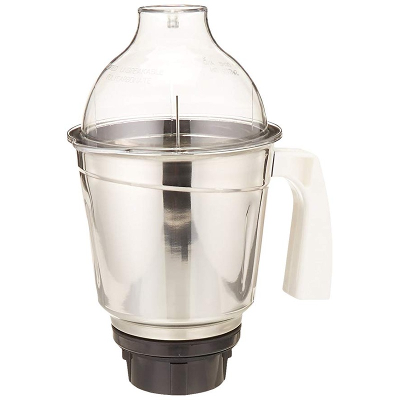 Preethi Eco Twin 1.5L Stainless Steel Large Jar - 1.5 Liters with Dome Lid
