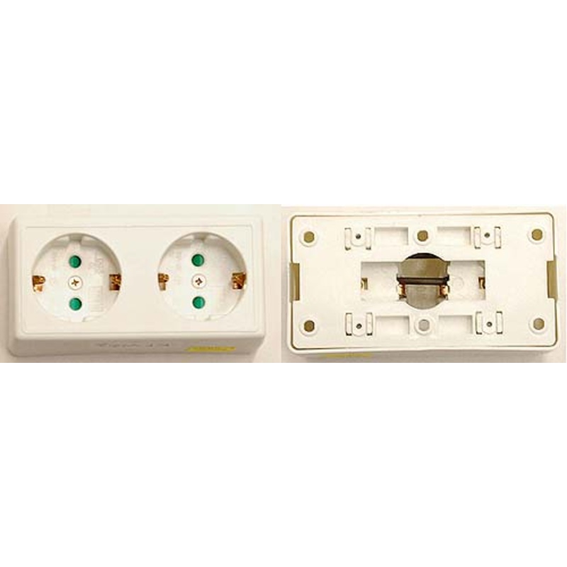 Receptacle EWI02SU European "SCHUKO" duplex receptacle 220V/250V
