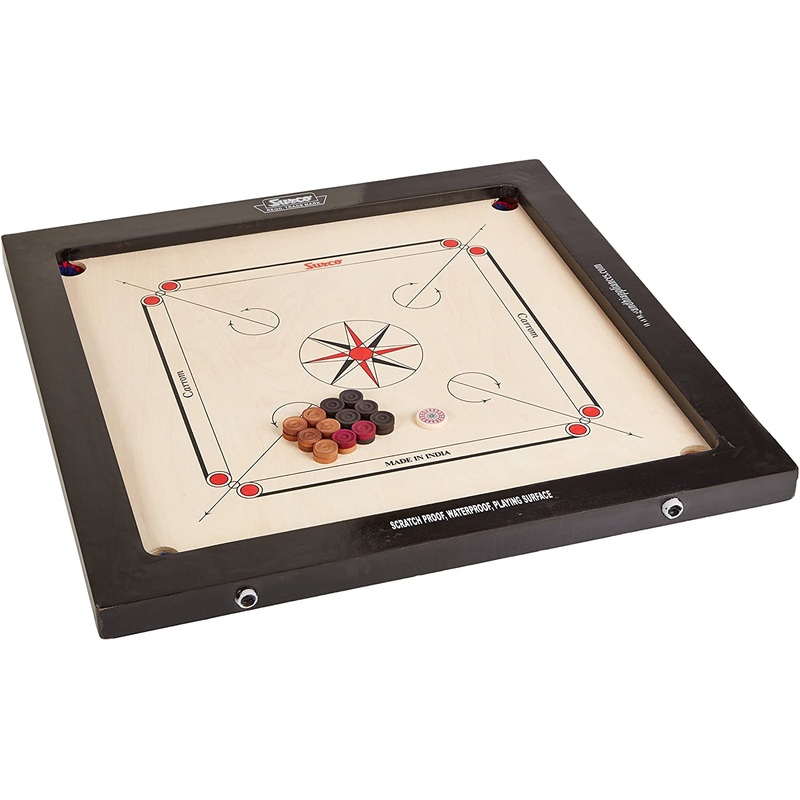 Surco Boss Carrom Board with Coins, Striker & Powder, 20mm