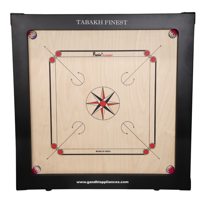 TABAKH Finest 20mm Carrom Board with Coins, Striker & Powder by Precise